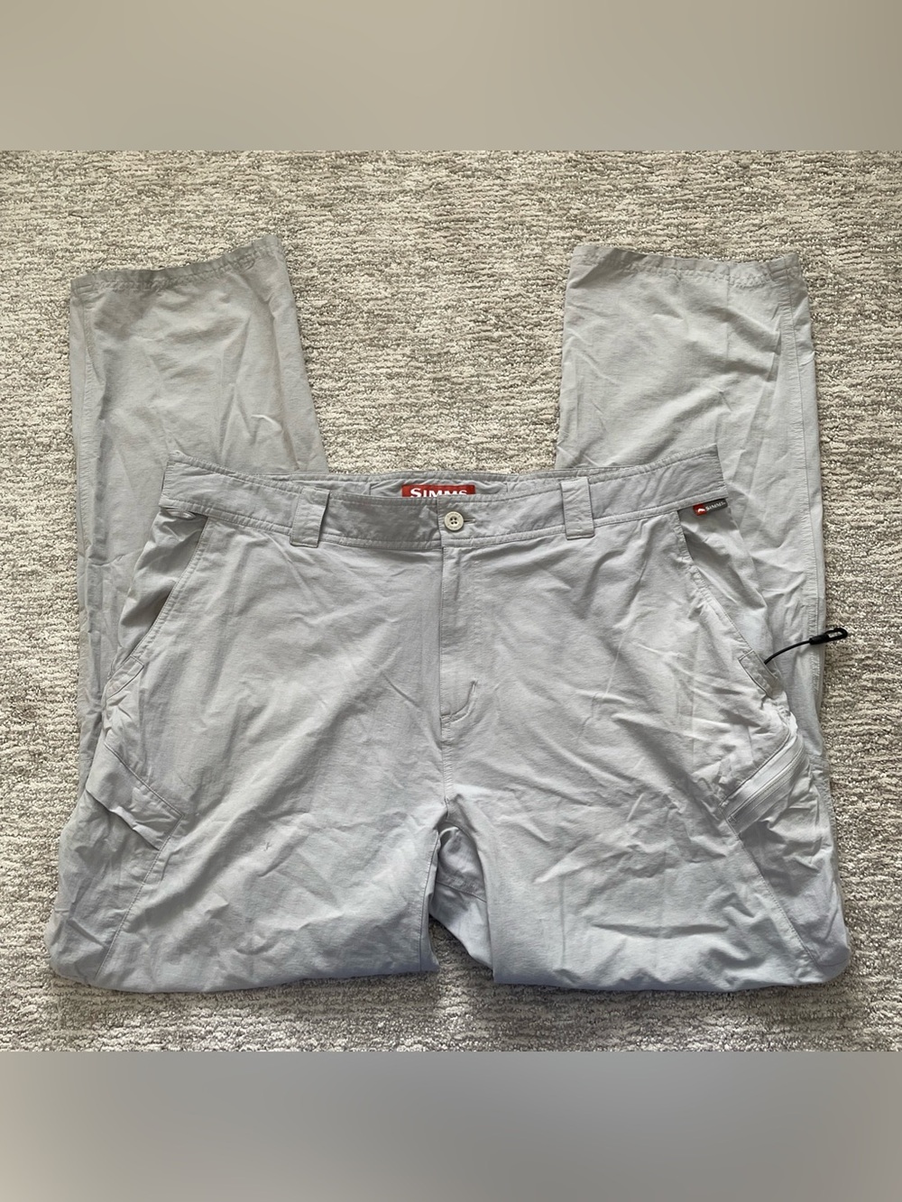 Simms Guide Pants Mens Size XXL Gray Fishing Hiking Gorpcore Lightweight Stretch